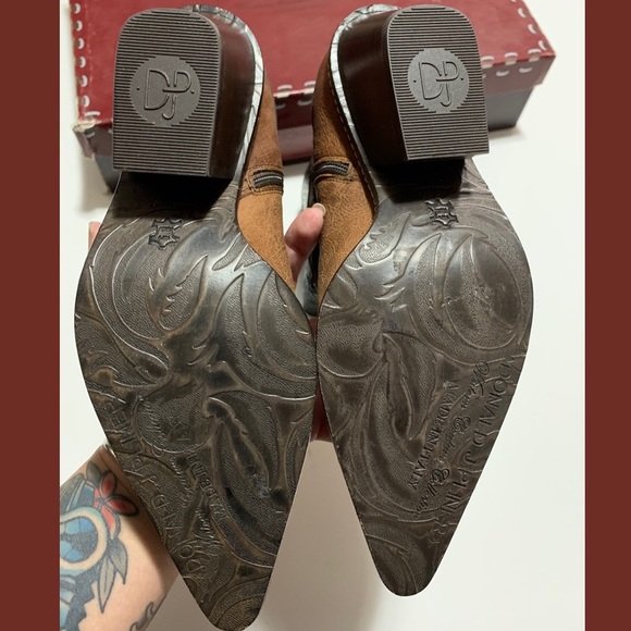 SOLD Donald J Pliner Brn/Dk Brn Cowboy Boots - Sz 8.5 - Picture 4 of 6